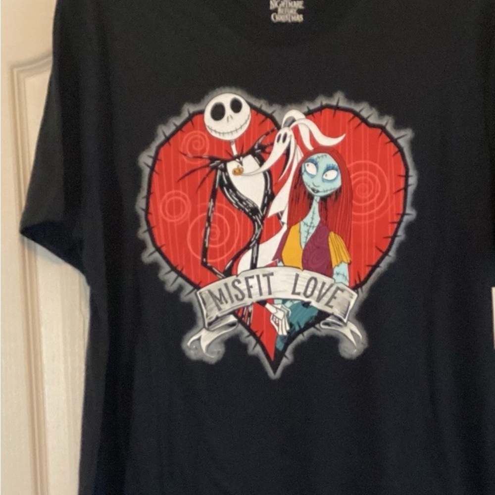 Disney Black Tee with Heart Graphic